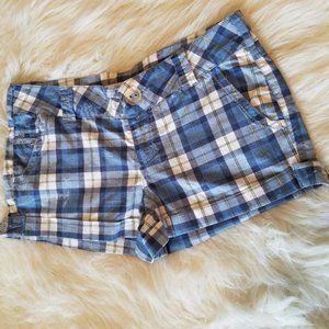 Cute blue, white w/yellow plaid short *Vintage *